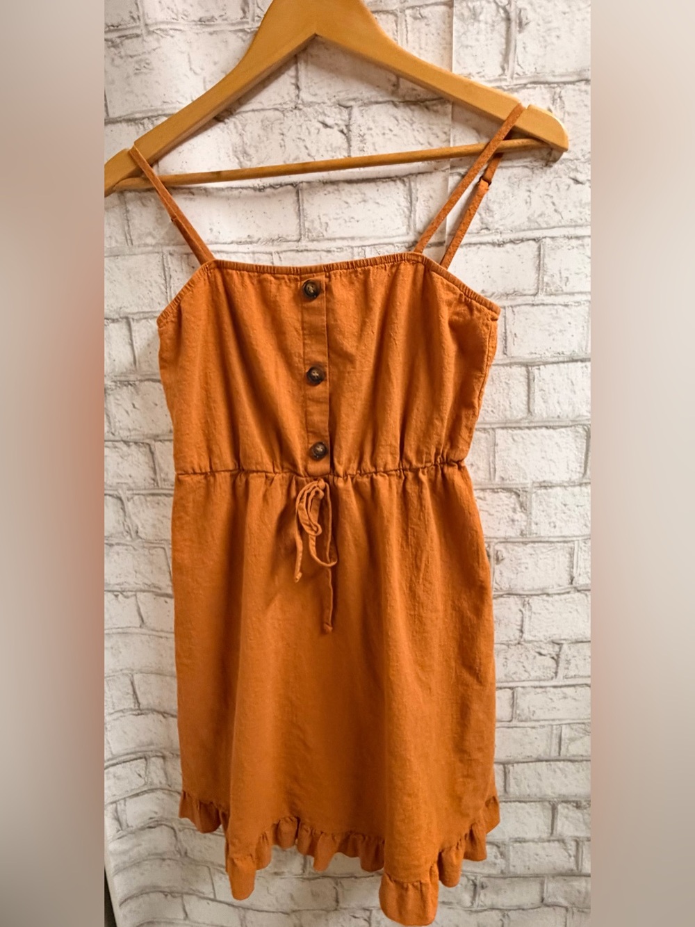 Orange/Rust Ruffle Spaghetti Strap Sundress